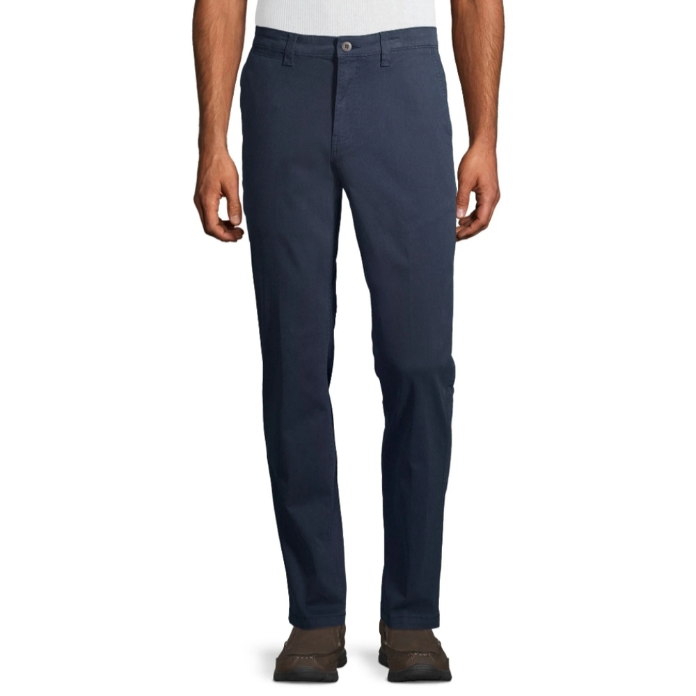 George Men's Size 40x30 Athletic Fit Chino Pants Tapered Leg Blue Cove